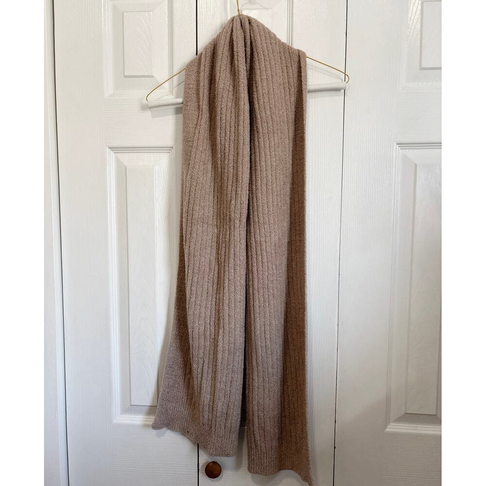 Barefoot Dreams Neutral Tan Ribbed Soft CozyChic Lite Scarf, One Size